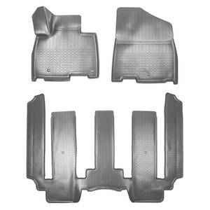 Коврики салонные для Kia Carnival IV 3D (2020) (1, 2 ряд 8-ми местная версия) (серый), (арт: NPA10-C43-034-G)