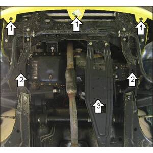 Защита Двигатель, Коробка переключения передач Chery QQ3 ( 2003-2014 ) г. арт: 09005 photo2 Интернет магазин Автоаксессуаров Защита картера, МКПП, АКПП, РК, ТБ (Мотодор)