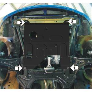 Защита Двигатель, Коробка переключения передач Chevrolet Aveo ( 2008-2011 ) г. арт: 73024 photo1 Интернет магазин Автоаксессуаров Защита картера, МКПП, АКПП, РК, ТБ (Мотодор)
