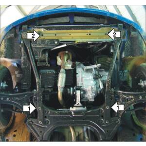 Защита Двигатель, Коробка переключения передач Chevrolet Aveo ( 2008-2011 ) г. арт: 73024 photo2 Интернет магазин Автоаксессуаров Защита картера, МКПП, АКПП, РК, ТБ (Мотодор)