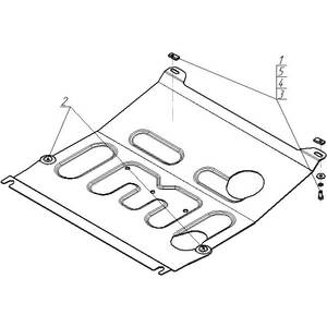 Защита Двигатель, Коробка переключения передач Chevrolet Aveo ( 2008-2011 ) г. арт: 73024 photo3 Интернет магазин Автоаксессуаров Защита картера, МКПП, АКПП, РК, ТБ (Мотодор)