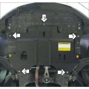 Защита Двигатель, Коробка переключения передач Chevrolet Spark ( 2010-2015 ) г. арт: 03033 photo2 Интернет магазин Автоаксессуаров Защита картера, МКПП, АКПП, РК, ТБ (Мотодор)