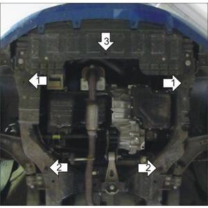 Защита Двигатель, Коробка переключения передач Chevrolet Spark ( 2010-2015 ) г. арт: 03033 photo3 Интернет магазин Автоаксессуаров Защита картера, МКПП, АКПП, РК, ТБ (Мотодор)
