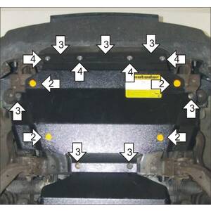 Защита Радиатор Chevrolet TrailBlazer ( 2012-2015 ) г. арт: 13008 photo1 Интернет магазин Автоаксессуаров Защита картера, МКПП, АКПП, РК, ТБ (Мотодор)