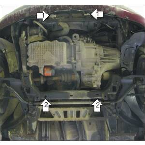 Защита Двигатель, Коробка переключения передач Chrysler PT Cruiser ( 2000-2005 ) г. арт: 00305 photo2 Интернет магазин Автоаксессуаров Защита картера, МКПП, АКПП, РК, ТБ (Мотодор)