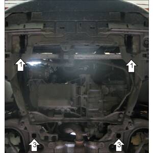 Защита Двигатель, Коробка переключения передач Citroen C5 ( 2008-2010 ) г. арт: 00411 photo2 Интернет магазин Автоаксессуаров Защита картера, МКПП, АКПП, РК, ТБ (Мотодор)