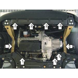 Защита Двигатель, Коробка переключения передач FIAT Ducato 244 ( 2002-2012 ) г. арт: 00616 photo2 Интернет магазин Автоаксессуаров Защита картера, МКПП, АКПП, РК, ТБ (Мотодор)