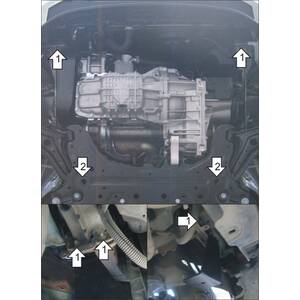 Защита Двигатель, Коробка переключения передач Ford Ecosport ( 2014-2018 ) г. арт: 70712 photo2 Интернет магазин Автоаксессуаров Защита картера, МКПП, АКПП, РК, ТБ (Мотодор)