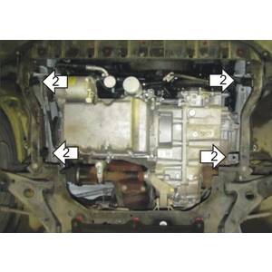 Защита Двигатель; КПП Ford Kuga ( 2013-2019 ) г. арт: 70706 photo2 Интернет магазин Автоаксессуаров Защита картера, МКПП, АКПП, РК, ТБ (Мотодор)