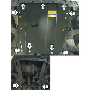 Защита Двигатель, Коробка переключения передач Ford Mondeo III ( 2000-2007 ) г. арт: 00709 photo1 Интернет магазин Автоаксессуаров Защита картера, МКПП, АКПП, РК, ТБ (Мотодор)