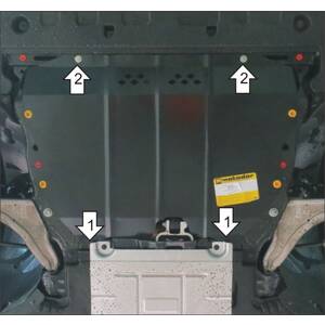 Защита Двигатель, Коробка переключения передач Ford Mondeo V ( 2015-2019 ) г. арт: 00755 photo2 Интернет магазин Автоаксессуаров Защита картера, МКПП, АКПП, РК, ТБ (Мотодор)