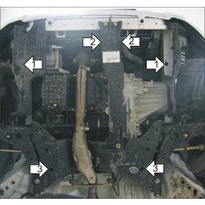 Защита Двигатель, Коробка переключения передач Hafei Simbo ( 2006-2015 ) г. арт: 04602 photo2 Интернет магазин Автоаксессуаров Защита картера, МКПП, АКПП, РК, ТБ (Мотодор)