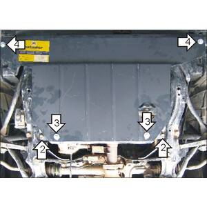 Защита Двигатель, Коробка переключения передач Honda Accord VI ( 1997-2003 ) г. арт: 00807 photo1 Интернет магазин Автоаксессуаров Защита картера, МКПП, АКПП, РК, ТБ (Мотодор)