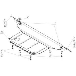 Защита Двигатель, Коробка переключения передач Honda Accord VI ( 1997-2003 ) г. арт: 00807 photo3 Интернет магазин Автоаксессуаров Защита картера, МКПП, АКПП, РК, ТБ (Мотодор)