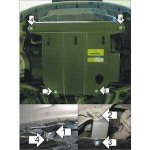 Защита Двигатель, Коробка переключения передач Honda Civic VI ( 1995-2001 ) г. арт: 00802 photo1 Интернет магазин Автоаксессуаров Защита картера, МКПП, АКПП, РК, ТБ (Мотодор)