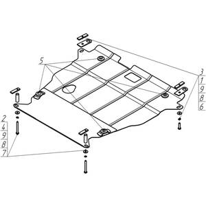 Защита Двигатель, Коробка переключения передач Honda Civic VII ( 2001-2005 ) г. арт: 00810 photo3 Интернет магазин Автоаксессуаров Защита картера, МКПП, АКПП, РК, ТБ (Мотодор)
