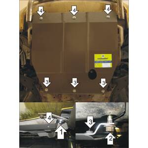 Защита Двигатель, Коробка переключения передач Honda HR-V ( 1999-2005 ) г. арт: 00822 photo1 Интернет магазин Автоаксессуаров Защита картера, МКПП, АКПП, РК, ТБ (Мотодор)