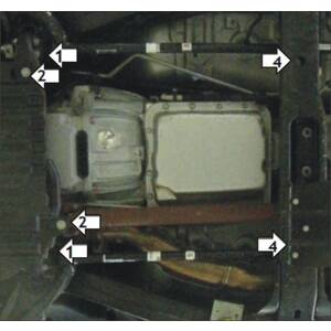 Защита КПП Hummer H3 ( 2005-2010 ) г. арт: 15701 photo3 Интернет магазин Автоаксессуаров Защита картера, МКПП, АКПП, РК, ТБ (Мотодор)