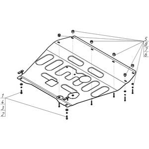 Защита Двигатель, Коробка переключения передач Hyundai i40 ( 2011-2018 ) г. арт: 70902 photo3 Интернет магазин Автоаксессуаров Защита картера, МКПП, АКПП, РК, ТБ (Мотодор)