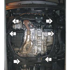 Защита Двигатель; КПП Hyundai ix55 ( 2008-2011 ) г. арт: 00928 photo2 Интернет магазин Автоаксессуаров Защита картера, МКПП, АКПП, РК, ТБ (Мотодор)
