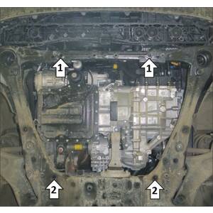 Защита Двигатель; КПП Hyundai Staria ( 2022-н.в. ) г. арт: 70908 photo2 Интернет магазин Автоаксессуаров Защита картера, МКПП, АКПП, РК, ТБ (Мотодор)