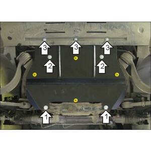 Защита Двигатель Jaguar XJ ( 2003-2009 ) г. арт: 05801 photo1 Интернет магазин Автоаксессуаров Защита картера, МКПП, АКПП, РК, ТБ (Мотодор)