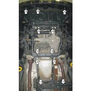 Защита Двигатель; Передний дифференциал; КПП; Радиатор Jeep Grand Cherokee IV ( 2010-2013 ) г. арт: 15205 photo5 Интернет магазин Автоаксессуаров Защита картера, МКПП, АКПП, РК, ТБ (Мотодор)