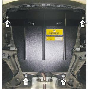 Защита Двигатель, Коробка переключения передач KIA Picanto ( 2011-2017 ) г. арт: 01029 photo1 Интернет магазин Автоаксессуаров Защита картера, МКПП, АКПП, РК, ТБ (Мотодор)