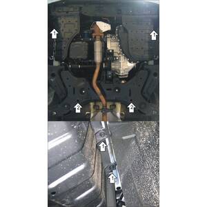 Защита Двигатель, Коробка переключения передач KIA Picanto ( 2011-2017 ) г. арт: 01029 photo2 Интернет магазин Автоаксессуаров Защита картера, МКПП, АКПП, РК, ТБ (Мотодор)