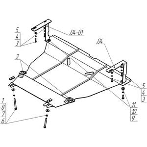 Защита Двигатель, Коробка переключения передач KIA Picanto ( 2011-2017 ) г. арт: 01029 photo3 Интернет магазин Автоаксессуаров Защита картера, МКПП, АКПП, РК, ТБ (Мотодор)
