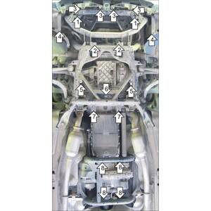 Кликните для увеличения изображения Защита Двигатель, Коробка переключения передач, Радиатор, Раздаточная коробка Land Rover Range Rover L322 ( 2009-2013 ) г. арт: 13203