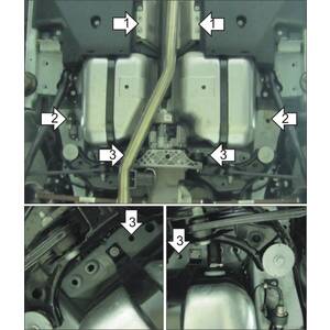 Защита Топливный бак Land Rover Range Rover Evoque ( 2011-2019 ) г. арт: 13216 photo2 Интернет магазин Автоаксессуаров Защита картера, МКПП, АКПП, РК, ТБ (Мотодор)