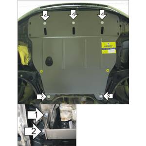 Защита Двигатель; КПП Mitsubishi Colt ( 2004-2008 ) г. арт: 01312 photo1 Интернет магазин Автоаксессуаров Защита картера, МКПП, АКПП, РК, ТБ (Мотодор)