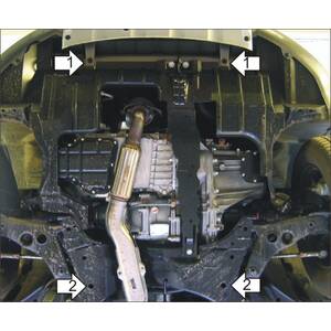 Защита Двигатель; КПП Mitsubishi Outlander I ( 2003-2006 ) г. арт: 01309 photo2 Интернет магазин Автоаксессуаров Защита картера, МКПП, АКПП, РК, ТБ (Мотодор)