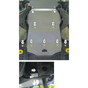 Защита Двигатель; Передний дифференциал; КПП Mitsubishi Pajero Sport II ( 2012-2016 ) г. арт: 11328 photo2 Интернет магазин Автоаксессуаров Защита картера, МКПП, АКПП, РК, ТБ (Мотодор)