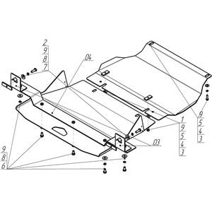 Защита Двигатель; Передний дифференциал; КПП Mitsubishi Pajero Sport II ( 2012-2016 ) г. арт: 11325 photo2 Интернет магазин Автоаксессуаров Защита картера, МКПП, АКПП, РК, ТБ (Мотодор)