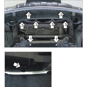 Защита Радиатор Nissan Pathfinder ( 2010-2014 ) г. арт: 01448 photo3 Интернет магазин Автоаксессуаров Защита картера, МКПП, АКПП, РК, ТБ (Мотодор)