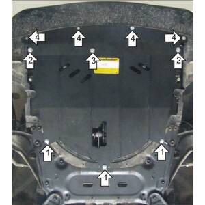 Защита Двигатель; КПП Nissan Qashqai ( 2014-2015 ) г. арт: 01453 photo2 Интернет магазин Автоаксессуаров Защита картера, МКПП, АКПП, РК, ТБ (Мотодор)