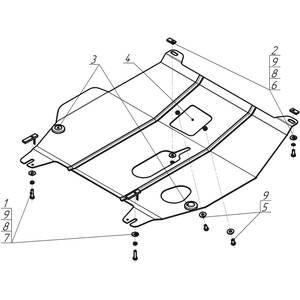 Защита Двигатель, Коробка переключения передач Chevrolet Nexia ( 2020-2023 ) г. арт: 68101 photo3 Интернет магазин Автоаксессуаров Защита картера, МКПП, АКПП, РК, ТБ (Мотодор)