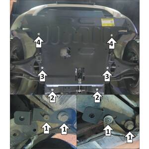 Защита Двигатель, Коробка переключения передач, Передний Бампер Renault Duster ( 2015-2020 ) г. арт: 71701 photo1 Интернет магазин Автоаксессуаров Защита картера, МКПП, АКПП, РК, ТБ (Мотодор)