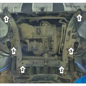 Защита Двигатель, Коробка переключения передач, Передний Бампер Renault Duster ( 2015-2020 ) г. арт: 71701 photo2 Интернет магазин Автоаксессуаров Защита картера, МКПП, АКПП, РК, ТБ (Мотодор)