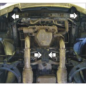 Защита Двигатель Subaru Outback ( 2000-2003 ) г. арт: 02206 photo2 Интернет магазин Автоаксессуаров Защита картера, МКПП, АКПП, РК, ТБ (Мотодор)