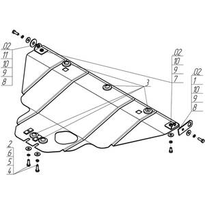 Защита Двигатель Subaru Outback ( 2000-2003 ) г. арт: 02206 photo3 Интернет магазин Автоаксессуаров Защита картера, МКПП, АКПП, РК, ТБ (Мотодор)