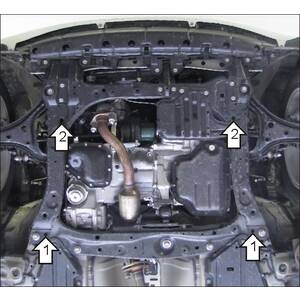 Защита Двигатель; КПП Toyota IQ ( 2009-2016 ) г. арт: 02548 photo2 Интернет магазин Автоаксессуаров Защита картера, МКПП, АКПП, РК, ТБ (Мотодор)