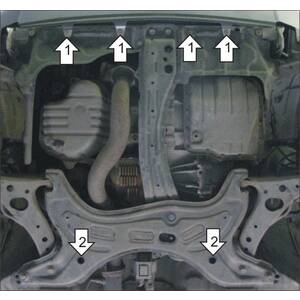 Защита Двигатель, Коробка переключения передач Toyota RAV 4 ( 2000-2005 ) г. арт: 02518 photo3 Интернет магазин Автоаксессуаров Защита картера, МКПП, АКПП, РК, ТБ (Мотодор)