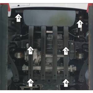 Защита картера Двигателя; Радиатор Volkswagen Amarok ( 2016-2022 ) г. арт: 12723 photo2 Интернет магазин Автоаксессуаров Защита картера, МКПП, АКПП, РК, ТБ (Мотодор)