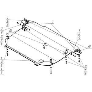 Защита Двигатель, Коробка переключения передач Citroen DS3 ( 2010-2016 ) г. арт: 30402 photo3 Интернет магазин Автоаксессуаров Защита картера, МКПП, АКПП, РК, ТБ (Мотодор)