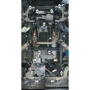 Защита Двигатель, Передний дифференциал, Коробка переключения передач, Радиатор, Раздаточная коробка Dodge Ram 1500 ( 2018-2024 ) г. арт: 32906 photo2 Интернет магазин Автоаксессуаров Защита картера, МКПП, АКПП, РК, ТБ (Мотодор)