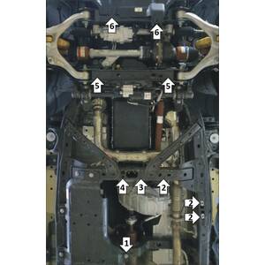 Защита Передний дифференциал, Раздаточная коробка, Коробка переключения передач, Двигатель Ford Bronco ( 2021- ) г. арт: 30714 photo2 Интернет магазин Автоаксессуаров Защита картера, МКПП, АКПП, РК, ТБ (Мотодор)