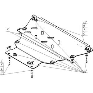 Защита Двигатель, Коробка переключения передач Ford Kuga ( 2013-2019 ) г. арт: 30708 photo3 Интернет магазин Автоаксессуаров Защита картера, МКПП, АКПП, РК, ТБ (Мотодор)